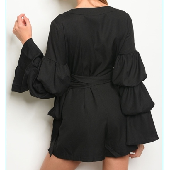 NWT Black Night Out Long Sleeve Wrap Around Romper - Picture 3 of 3